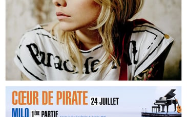 Coeur de Pirate en concert + Milo (lauréat des étoiles du Léman 2025)
