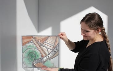 Ré-imaginer le vitrail dans mon atelier près d'Évian et de Thonon
