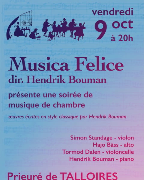 Concert de musique de chambre – Musica Felice - Hendrik Bouman